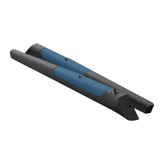 GR2.0 garnish rail for the Porsche 911 (911G · 1978-1986) in grainy Black leather with a Racing Blue Alcantara insert