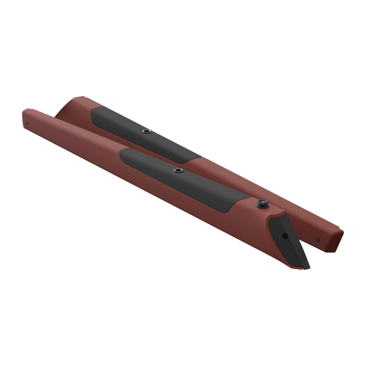 GR2.0 garnish rail for the Porsche 911 (964 · 1989-1994) in Boxster Red Nappa leather with a Deep Black Alcantara insert